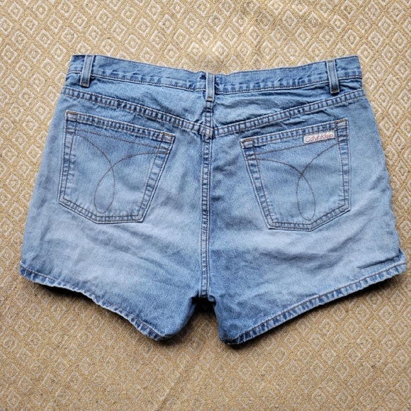 Vintage Calvin Klein Omega Side Slit Shorts Sandblast Washed Size 14 - Picture 2 of 4